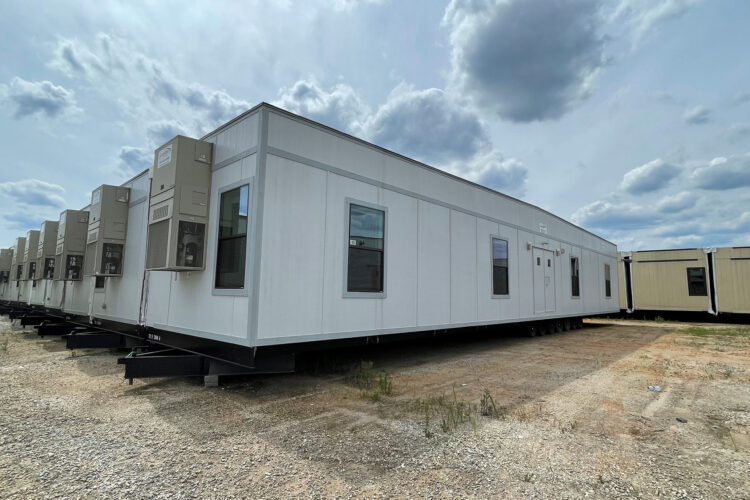 Exterior of a set of mobile offices